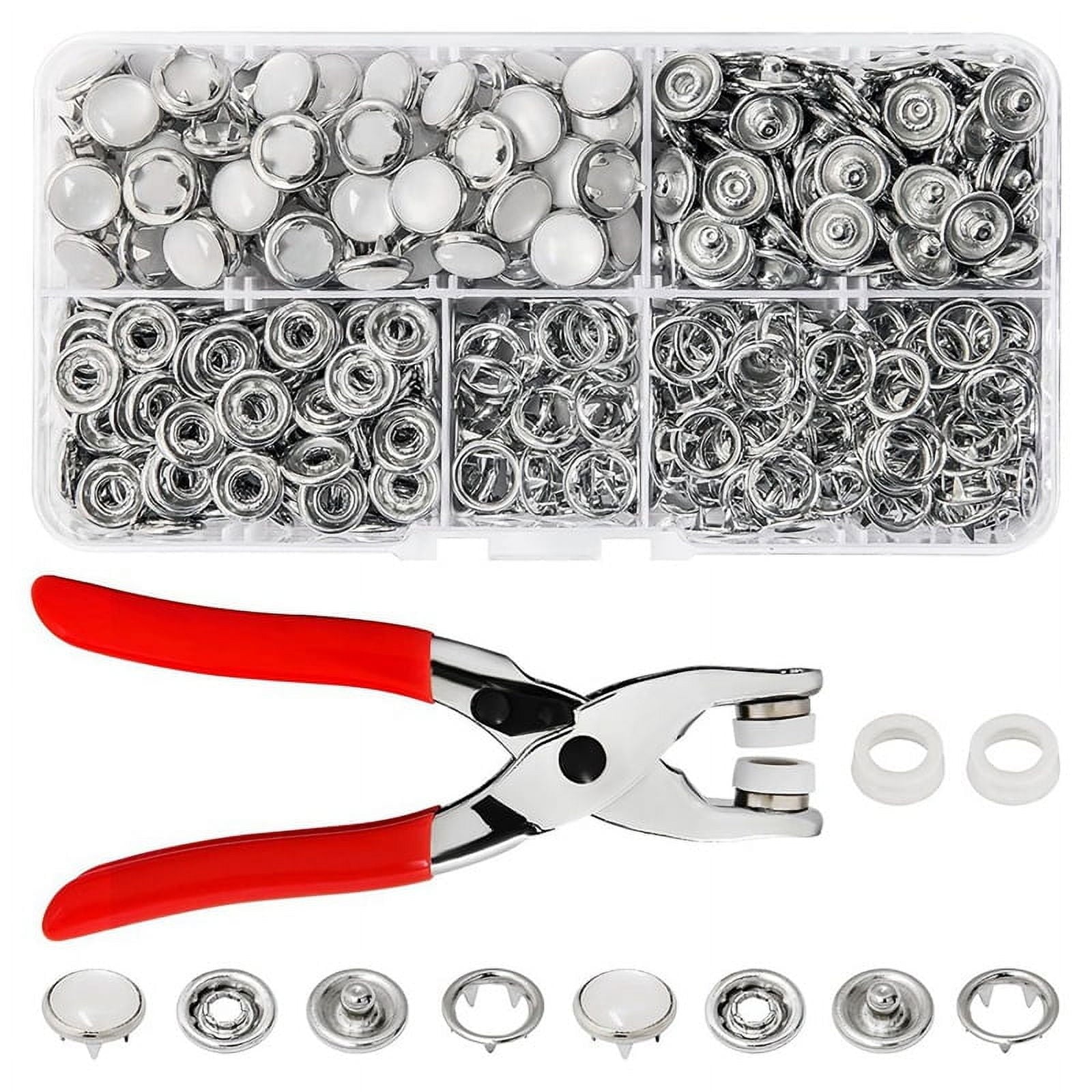 Pearl Snaps for Fabric Snap Pliers, Metal Button Kit Clothing, Shirts, Onesie, Romper,120 Set V1189-LWWAL-20260325-00701