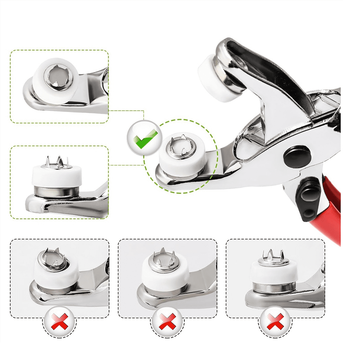Pearl Snaps for Fabric Snap Pliers, Metal Button Kit Clothing, Shirts, Onesie, Romper,120 Set V1189-LWWAL-20260325-00701