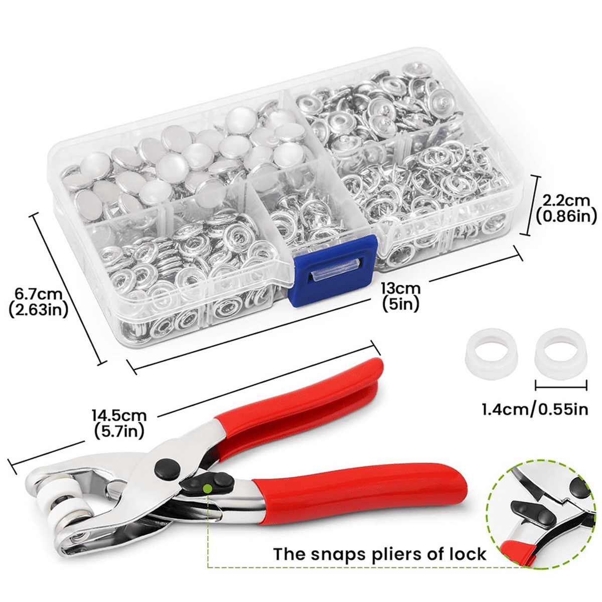 Pearl Snaps for Fabric Snap Pliers, Metal Button Kit Clothing, Shirts, Onesie, Romper,120 Set V1189-LWWAL-20260325-00701