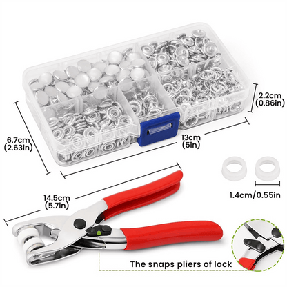 Pearl Snaps for Fabric Snap Pliers, Metal Button Kit Clothing, Shirts, Onesie, Romper,120 Set V1189-LWWAL-20260325-00701