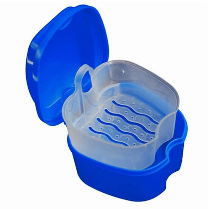 Denture Bath Case Cup Box Holder Storage Container with Denture Cleaner Brush Strainer Basket for Travel V1189-LWWAL-20260325-00702