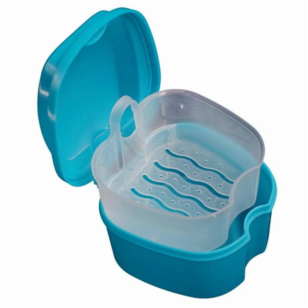 Denture Bath Case Cup Box Holder Storage Container with Denture Cleaner Brush Strainer Basket for Travel V1189-LWWAL-20260325-00703