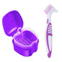 Denture Bath Case Cup Box Holder Storage Container with Denture Cleaner Brush Strainer Basket for Travel V1189-LWWAL-20260325-00704