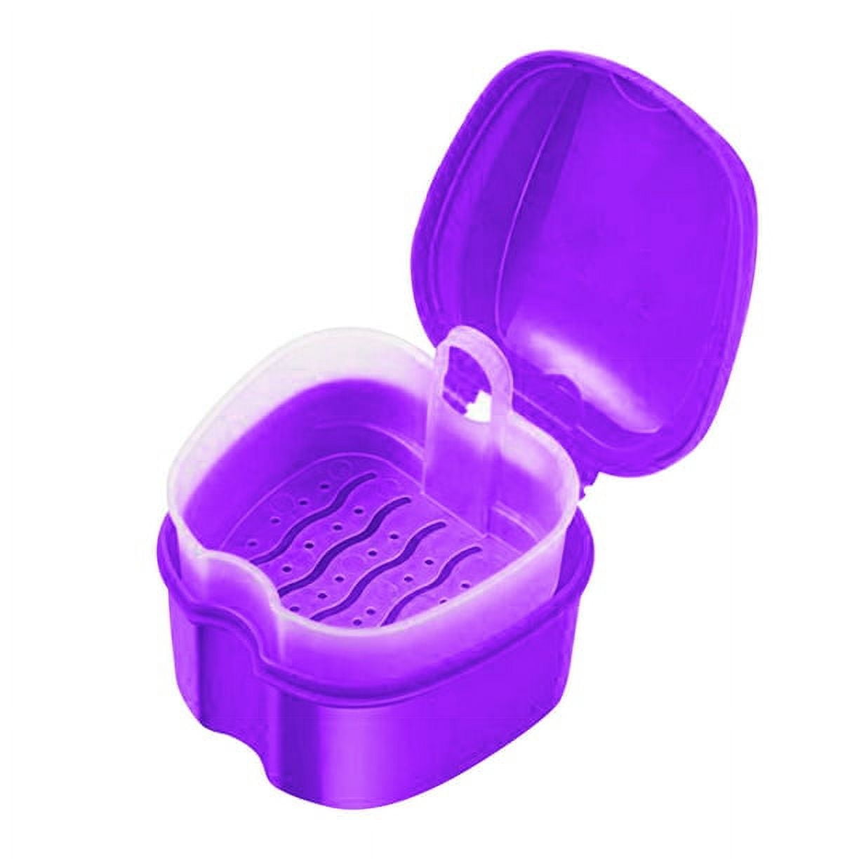 Denture Bath Case Cup Box Holder Storage Container with Denture Cleaner Brush Strainer Basket for Travel V1189-LWWAL-20260325-00704