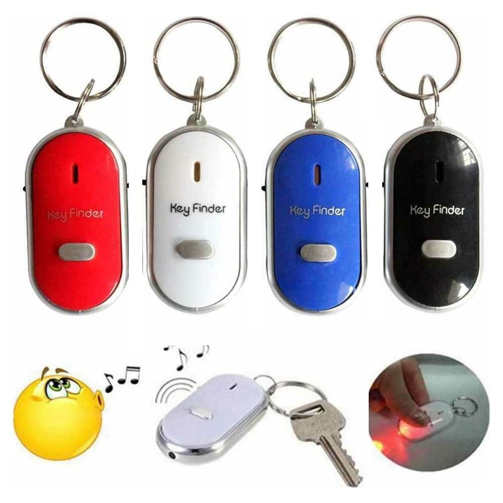 4 Pc Key Finder Locator Anti Lost Keys Keychain Tracker Whistle Sound LED Light V1189-LWWAL-20260325-00715