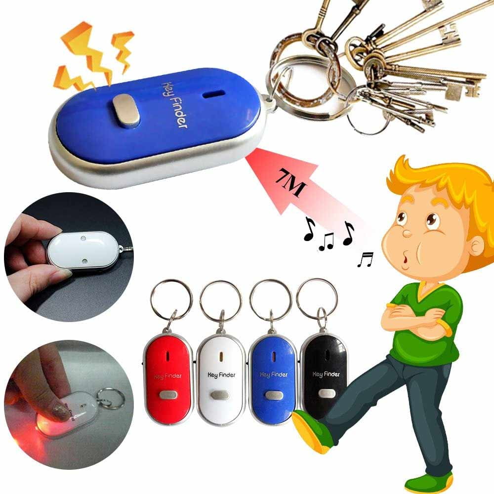 4 Pc Key Finder Locator Anti Lost Keys Keychain Tracker Whistle Sound LED Light V1189-LWWAL-20260325-00715