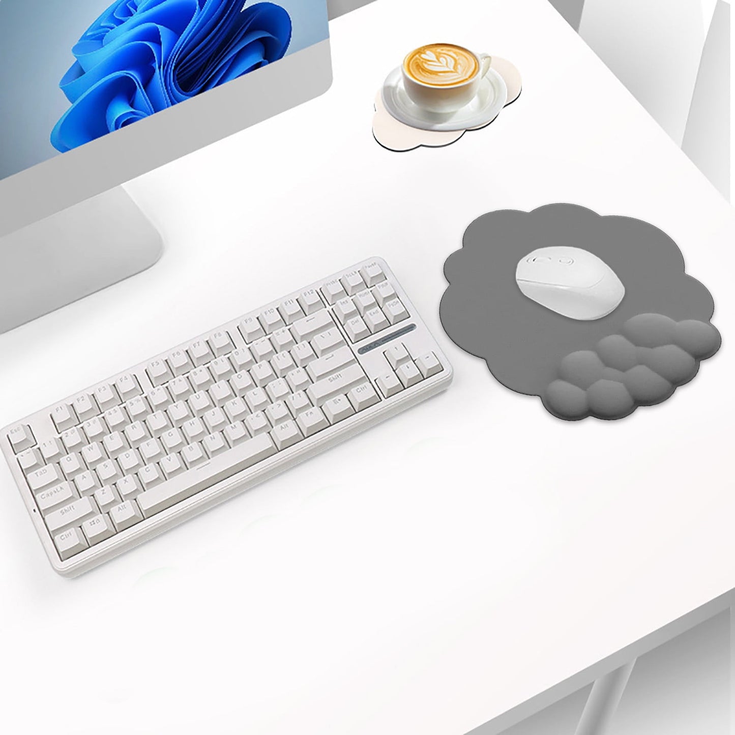 GHSOHS Ergonomic Mouse Pad with Wrist Support Cute Cloud Shape Wrist Pad Memory Cotton Keyboard Hand Rest Non V1189-LWWAL-20260325-00733