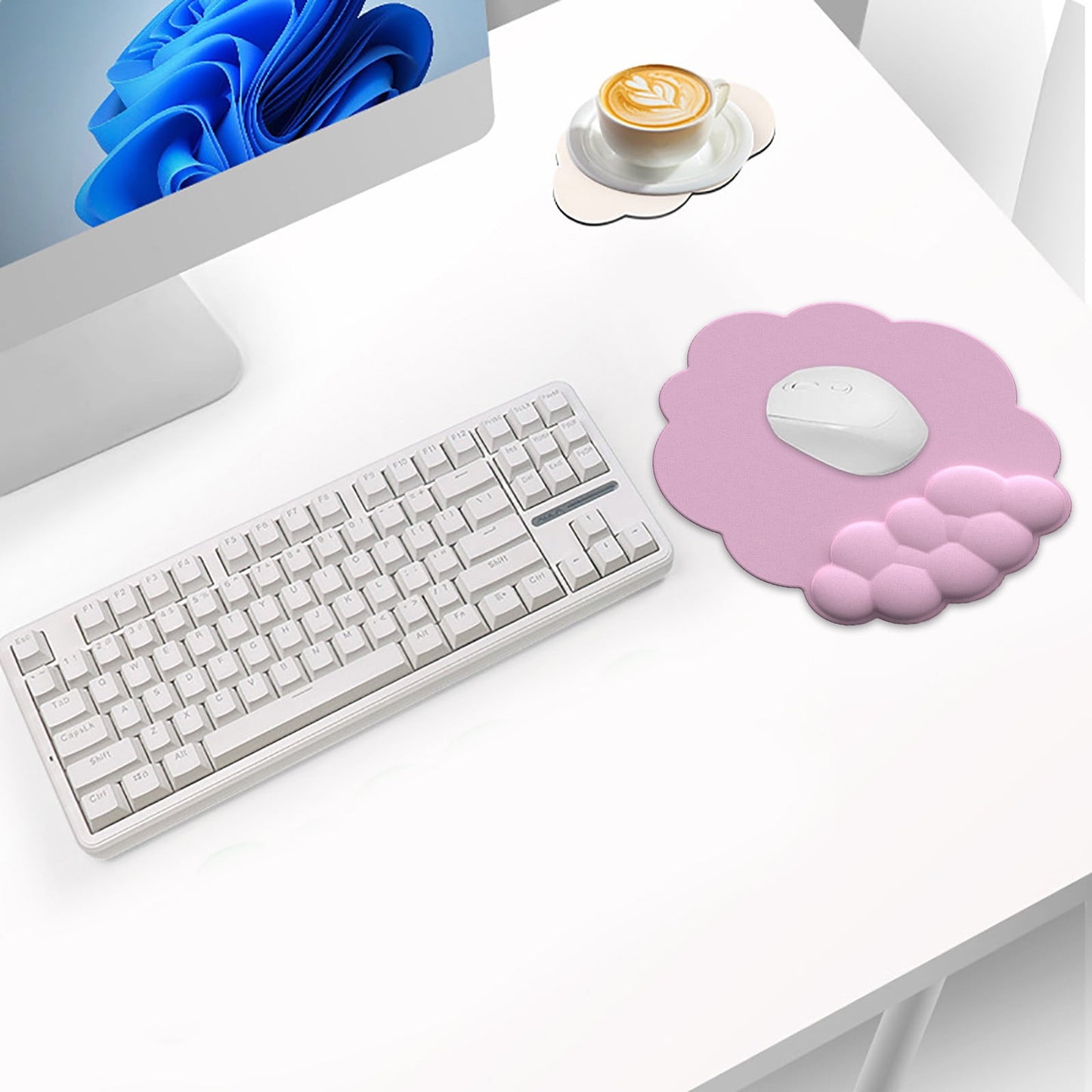GHSOHS Ergonomic Mouse Pad with Wrist Support Cute Cloud Shape Wrist Pad Memory Cotton Keyboard Hand Rest Non V1189-LWWAL-20260325-00733