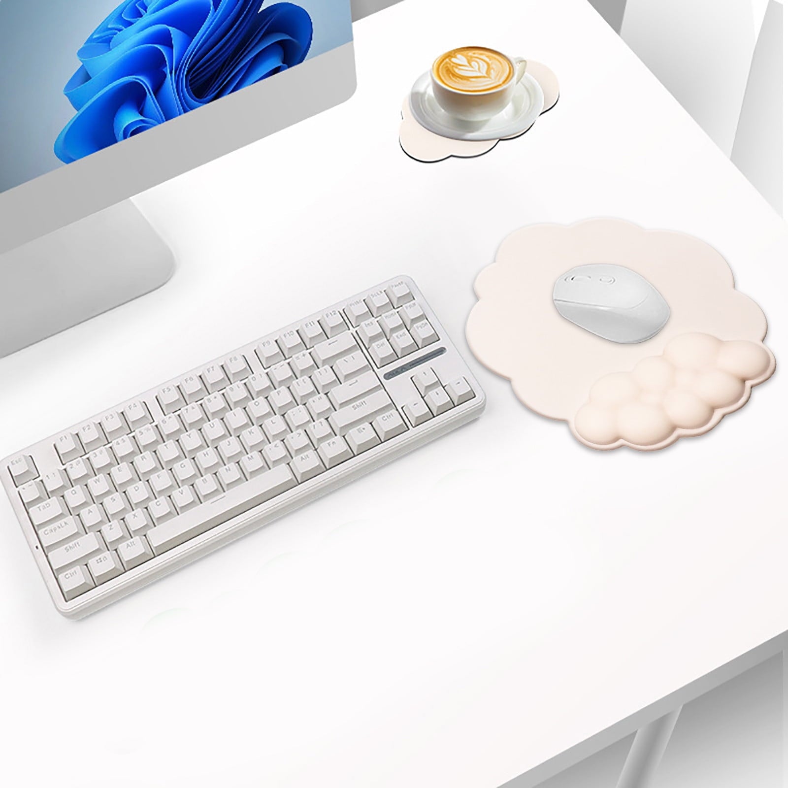 GHSOHS Ergonomic Mouse Pad with Wrist Support Cute Cloud Shape Wrist Pad Memory Cotton Keyboard Hand Rest Non V1189-LWWAL-20260325-00734