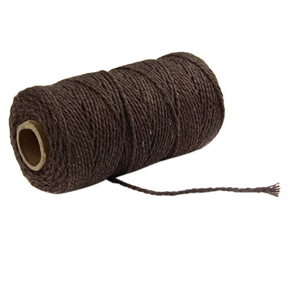 Danhjin 100m Long/100Yard Pure Cotton Twisted Cord Rope Crafts Macrame Artisan String - on Clearance Coffee V1189-LWWAL-20260325-00740