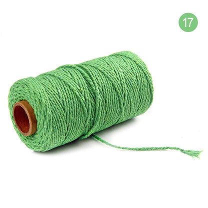 Danhjin 100m Long/100Yard Pure Cotton Twisted Cord Rope Crafts Macrame Artisan String - on Clearance Green V1189-LWWAL-20260325-00744