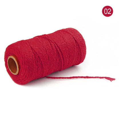 Danhjin 100m Long/100Yard Pure Cotton Twisted Cord Rope Crafts Macrame Artisan String - on Clearance Red V1189-LWWAL-20260325-00746