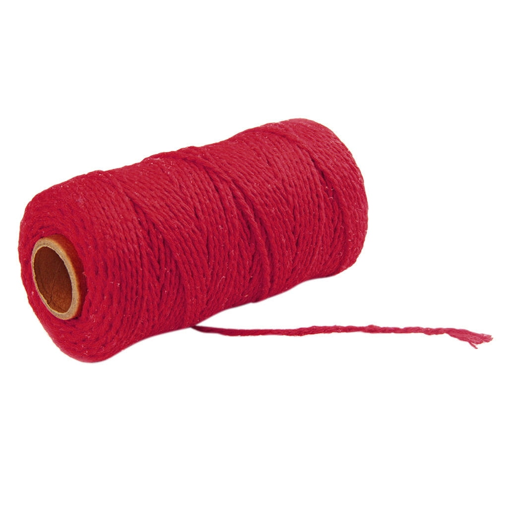 Danhjin 100m Long/100Yard Pure Cotton Twisted Cord Rope Crafts Macrame Artisan String - on Clearance Red V1189-LWWAL-20260325-00746