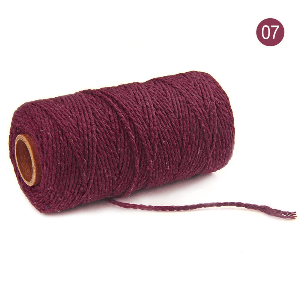 Danhjin 100m Long/100Yard Pure Cotton Twisted Cord Rope Crafts Macrame Artisan String - on Clearance Wine red V1189-LWWAL-20260325-00748