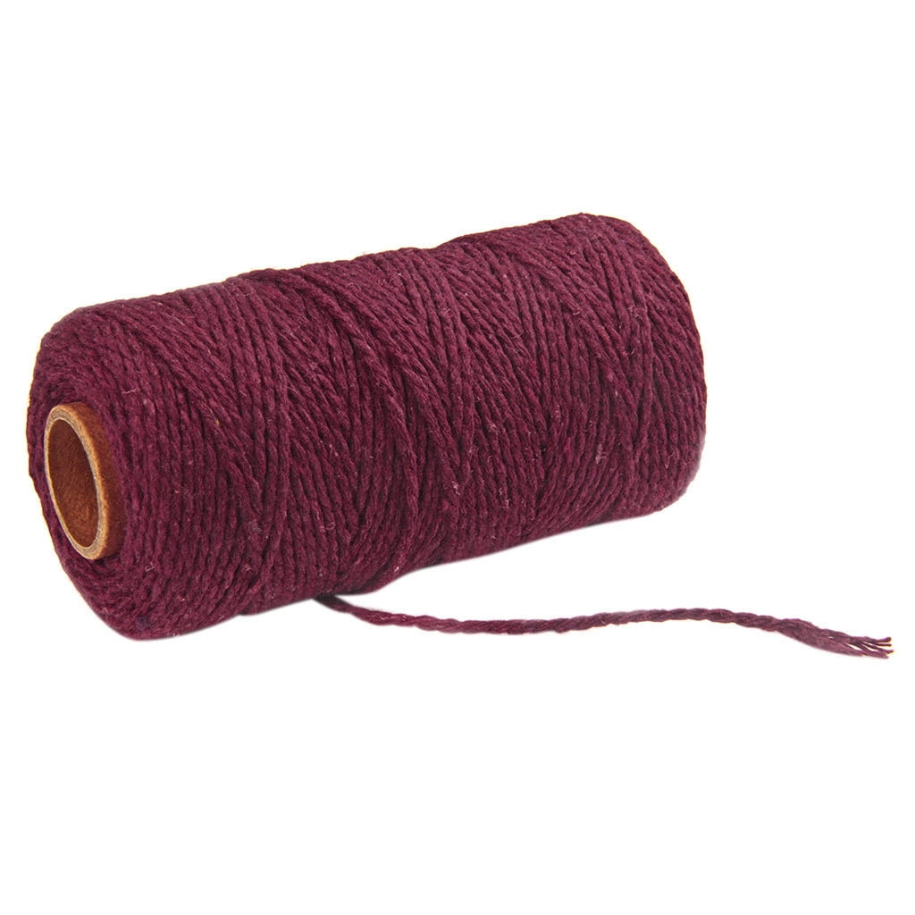 Danhjin 100m Long/100Yard Pure Cotton Twisted Cord Rope Crafts Macrame Artisan String - on Clearance Wine red V1189-LWWAL-20260325-00748
