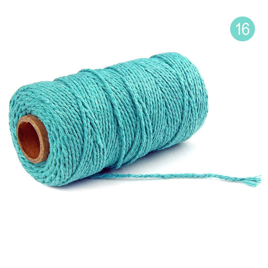 Danhjin 100m Long/100Yard Pure Cotton Twisted Cord Rope Crafts Macrame Artisan String - on Clearance blue V1189-LWWAL-20260325-00749