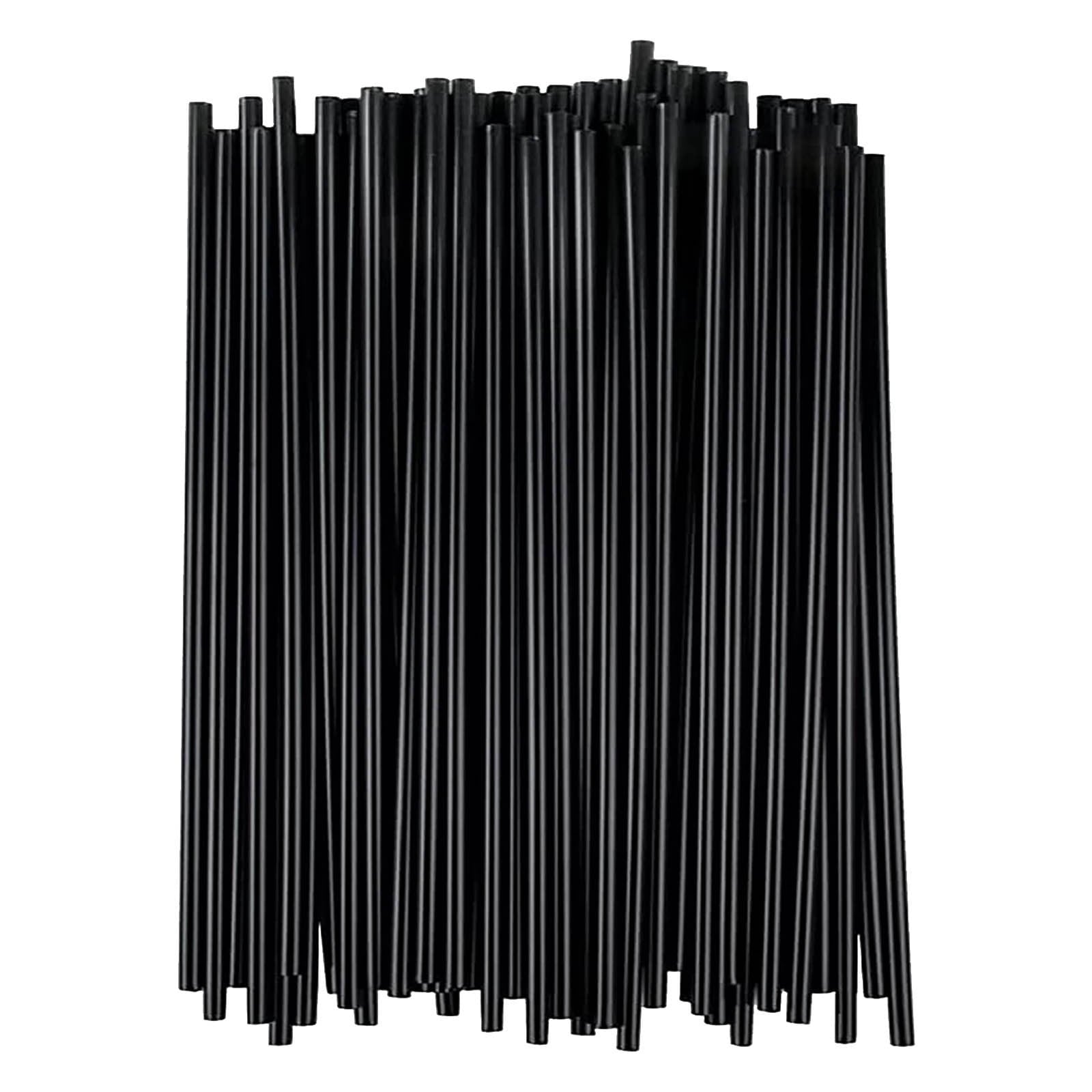 Dmlowu 100Pc 10 Inch Coffee & Cocktail Stirrers/Straws Disposable Plastic Sip Stir Swizzle Sticks - Black V1189-LWWAL-20260325-00848