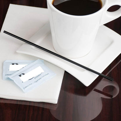 Dmlowu 100Pc 10 Inch Coffee & Cocktail Stirrers/Straws Disposable Plastic Sip Stir Swizzle Sticks - Black V1189-LWWAL-20260325-00848