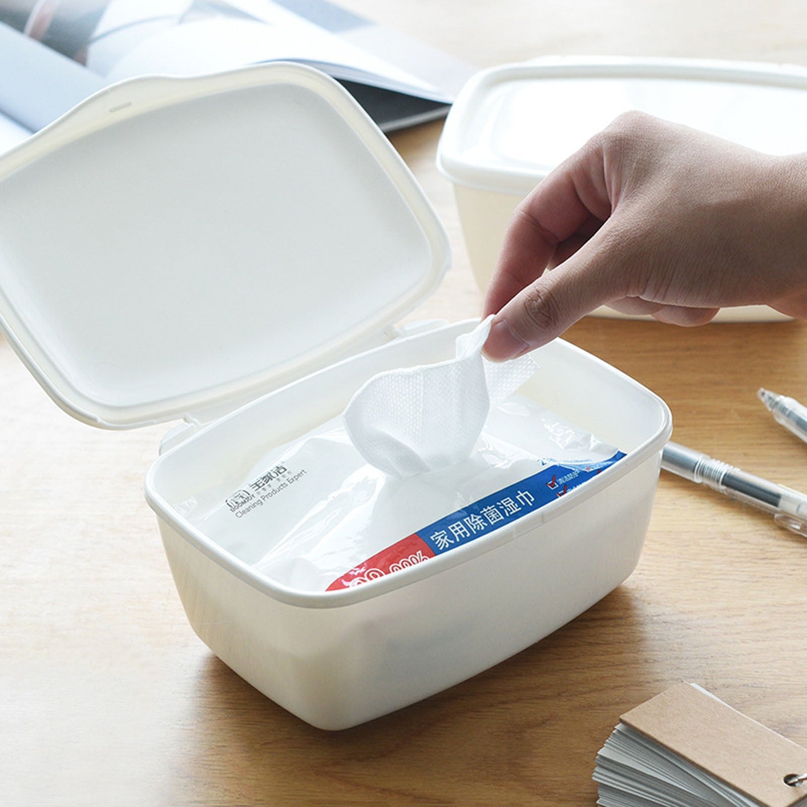 Tyidzon Wipes Dispenser, Wipe Container with Sealing Lid, 7" L x 2.9" W x 5.2" H, Wipe Container Keeps Wipes V1189-LWWAL-20260325-00856