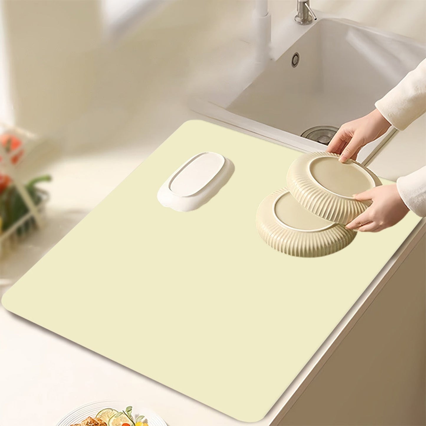 Clearance Under $1 Boovnll Dish Drying Mat, 12x16" High Absorbent & Soft Dish Drainer, Diatomite Drying Matt V1189-LWWAL-20260325-00892