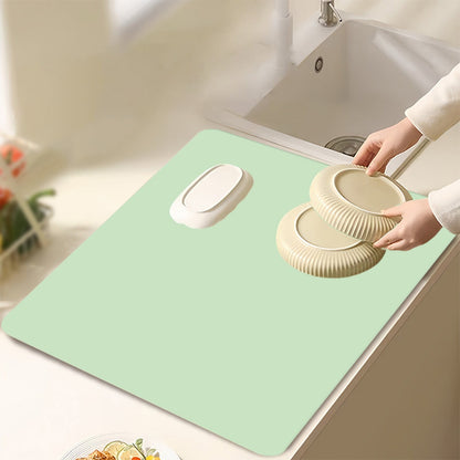 Clearance Under $1 Boovnll Dish Drying Mat, 12x16" High Absorbent & Soft Dish Drainer, Diatomite Drying Matt V1189-LWWAL-20260325-00896