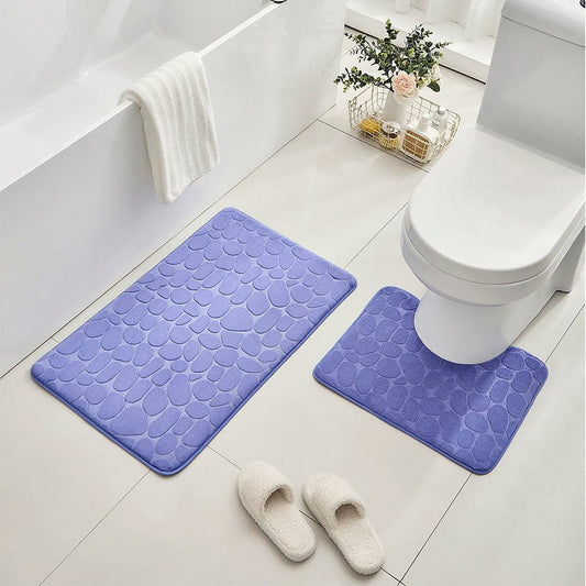 Clearance Under $5 Boovnll Bathroom Rugs Set 2 Piece, Super Absorbent & Soft Non-Slip Velvet Toilet Rug & V1189-LWWAL-20260325-00909