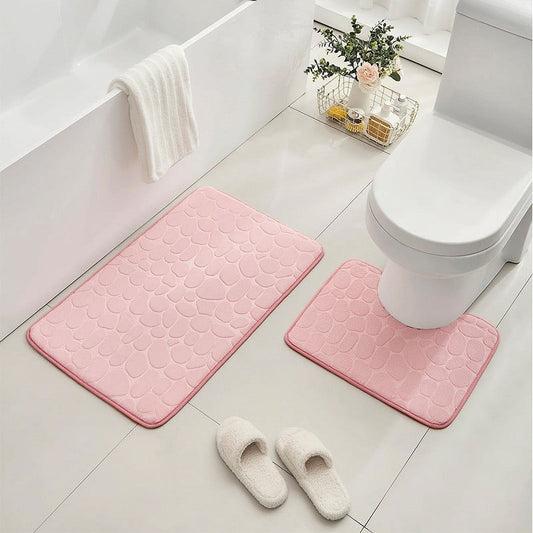 Clearance Under $5 Boovnll Bathroom Rugs Set 2 Piece, Super Absorbent & Soft Non-Slip Velvet Toilet Rug & V1189-LWWAL-20260325-00910