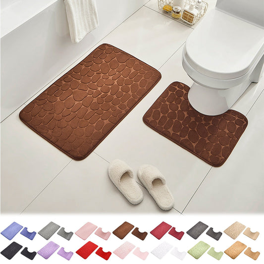 Clearance Under $5 Boovnll Bathroom Rugs Set 2 Piece, Super Absorbent & Soft Non-Slip Velvet Toilet Rug & V1189-LWWAL-20260325-00912