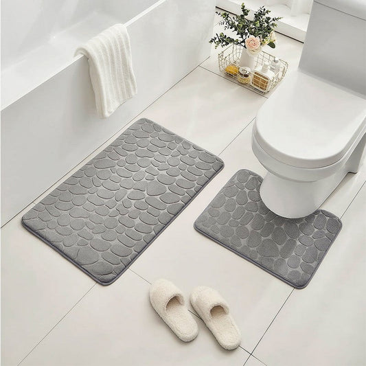 Clearance Under $5 Boovnll Bathroom Rugs Set 2 Piece, Super Absorbent & Soft Non-Slip Velvet Toilet Rug & V1189-LWWAL-20260325-00913