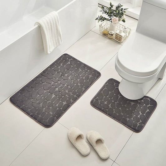 Clearance Under $5 Boovnll Bathroom Rugs Set 2 Piece, Super Absorbent & Soft Non-Slip Velvet Toilet Rug & V1189-LWWAL-20260325-00914