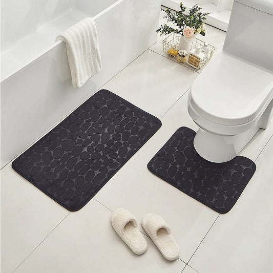 Clearance Under $5 Boovnll Bathroom Rugs Set 2 Piece, Super Absorbent & Soft Non-Slip Velvet Toilet Rug & V1189-LWWAL-20260325-00916