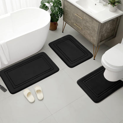 Tyidzon Bathroom Rugs Sets 3 Piece, Bath Mat Universal Soft Comfortable Water Absorption Non Slip Machine V1189-LWWAL-20260325-00922