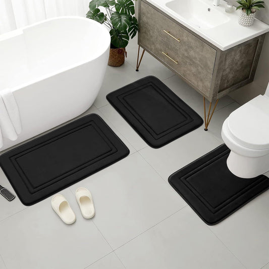 Tyidzon Bathroom Rugs Sets 3 Piece, Bath Mat Universal Soft Comfortable Water Absorption Non Slip Machine V1189-LWWAL-20260325-00922