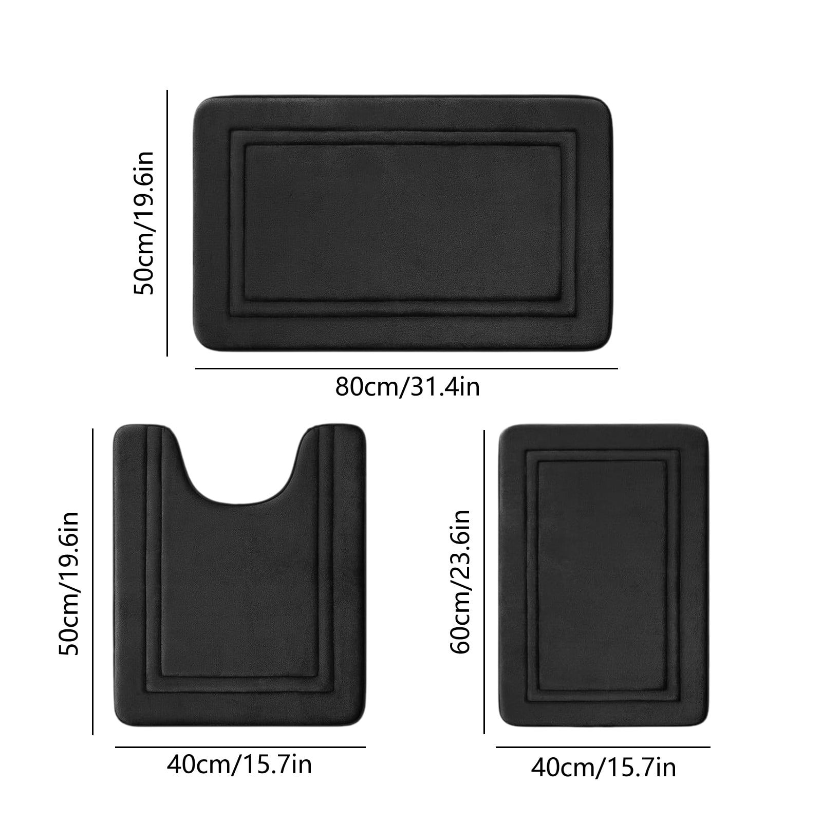 Tyidzon Bathroom Rugs Sets 3 Piece, Bath Mat Universal Soft Comfortable Water Absorption Non Slip Machine V1189-LWWAL-20260325-00922