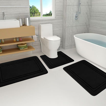 Tyidzon Bathroom Rugs Sets 3 Piece, Bath Mat Universal Soft Comfortable Water Absorption Non Slip Machine V1189-LWWAL-20260325-00922