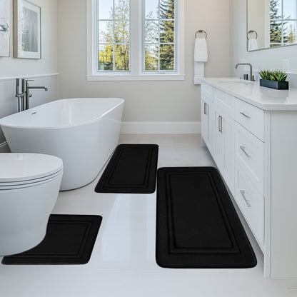 Tyidzon Bathroom Rugs Sets 3 Piece, Bath Mat Universal Soft Comfortable Water Absorption Non Slip Machine V1189-LWWAL-20260325-00922