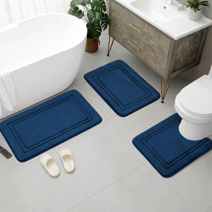 Tyidzon Bathroom Rugs Sets 3 Piece, Bath Mat Universal Soft Comfortable Water Absorption Non Slip Machine V1189-LWWAL-20260325-00923