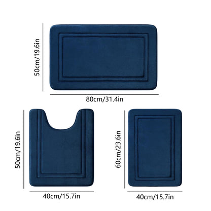 Tyidzon Bathroom Rugs Sets 3 Piece, Bath Mat Universal Soft Comfortable Water Absorption Non Slip Machine V1189-LWWAL-20260325-00923