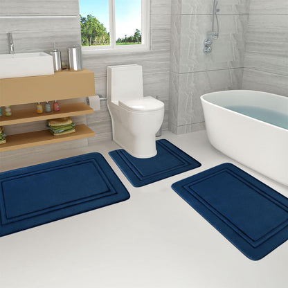 Tyidzon Bathroom Rugs Sets 3 Piece, Bath Mat Universal Soft Comfortable Water Absorption Non Slip Machine V1189-LWWAL-20260325-00923