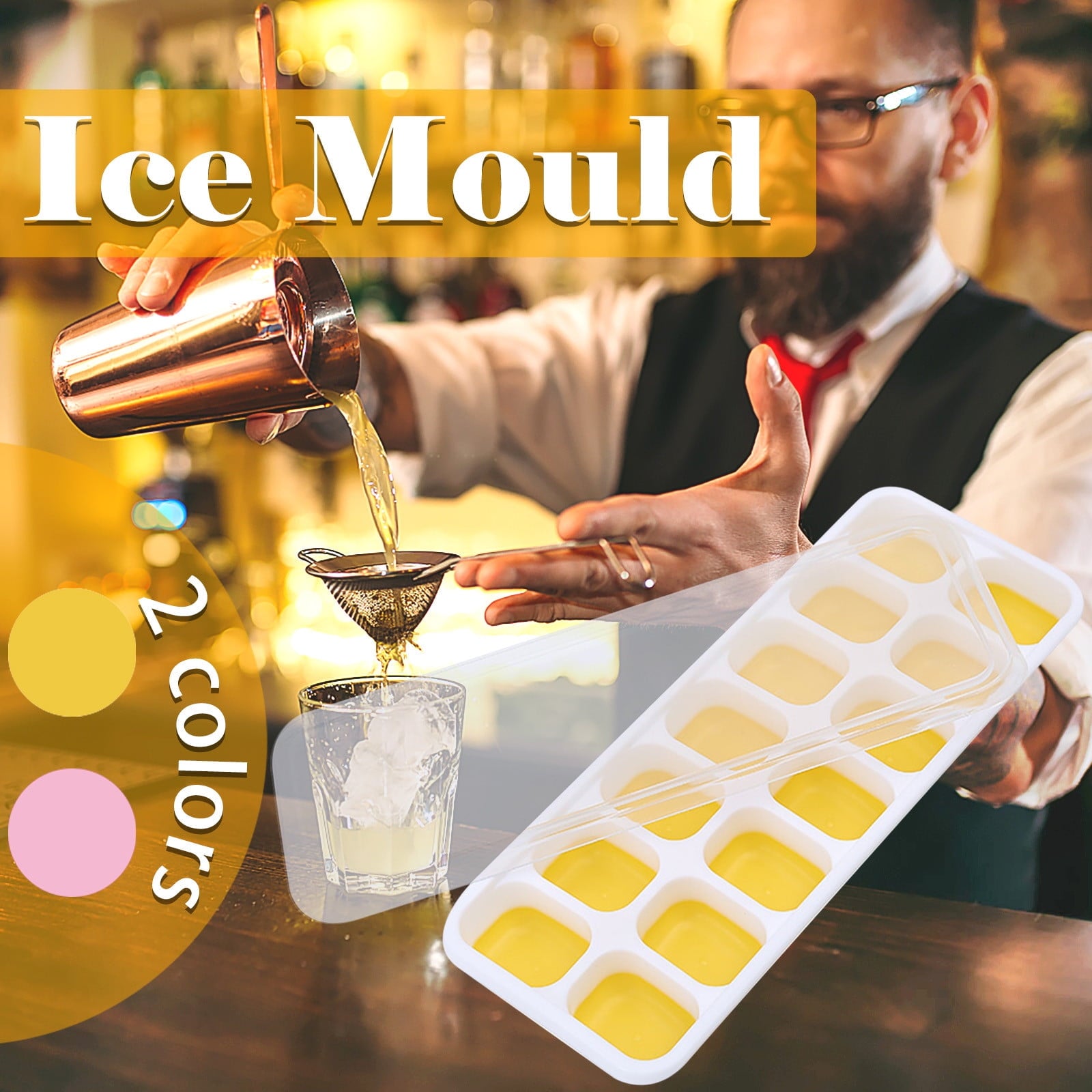 PALIFEUR Silicone Ice Cube Tray 2 Pack Easy-Release & Flexible 14-Ice Cube Trays with Avoid Spill Removable V1189-LWWAL-20260325-00949