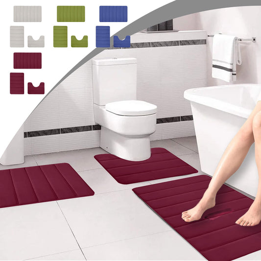 PALIFEUR Memory Foam Toilet Rug, Non-Slip Bathroom Rugs, Toilet Rugs U Shaped Washable, Commode Contour Rug, V1189-LWWAL-20260325-00976
