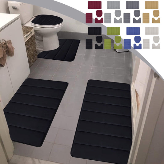 PALIFEUR Memory Foam Toilet Rug, Non-Slip Bathroom Rugs, Toilet Rugs U Shaped Washable, Commode Contour Rug, V1189-LWWAL-20260325-00985