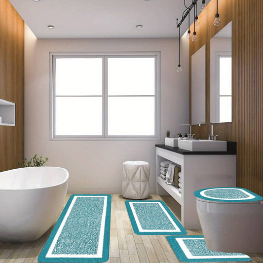 PALIFEUR Bathroom Rugs Sets, Non-Slip Bath Mat Set 4 Piece, Soft Comfortable Washable Bathroom Mat Set, V1189-LWWAL-20260325-01012