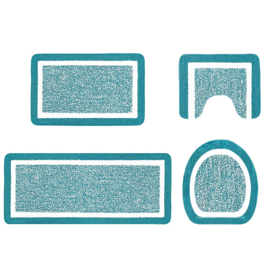PALIFEUR Bathroom Rugs Sets, Non-Slip Bath Mat Set 4 Piece, Soft Comfortable Washable Bathroom Mat Set, V1189-LWWAL-20260325-01012