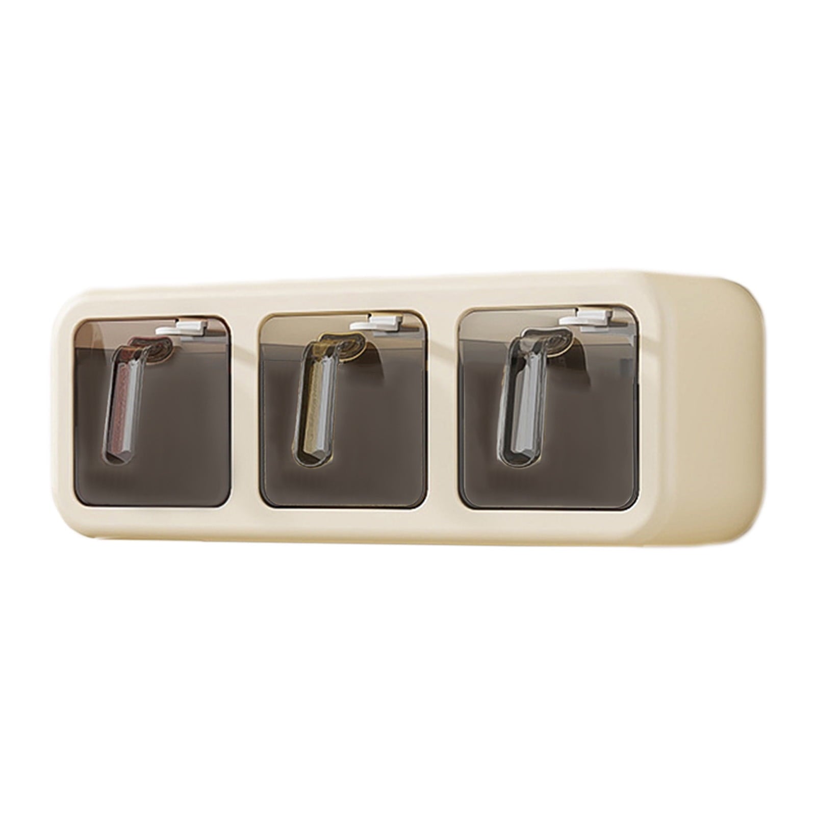 PALIFEUR Spice Jars Set, 3 Grids Spice Rack Seasoning Containers Set, Condiment Jars with Spice Drawer V1189-LWWAL-20260325-01027