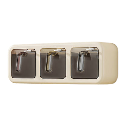 PALIFEUR Spice Jars Set, 3 Grids Spice Rack Seasoning Containers Set, Condiment Jars with Spice Drawer V1189-LWWAL-20260325-01027