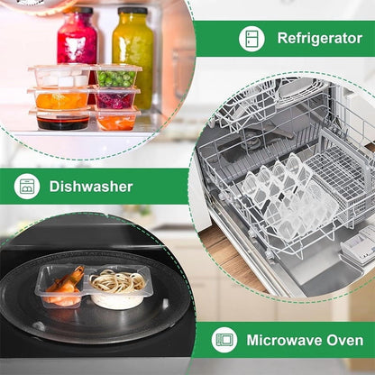 PALIFEUR 5 PCS Snack Containers Disposable Double Compartment Plastic Container, Reusable Snack Containers V1189-LWWAL-20260325-01061