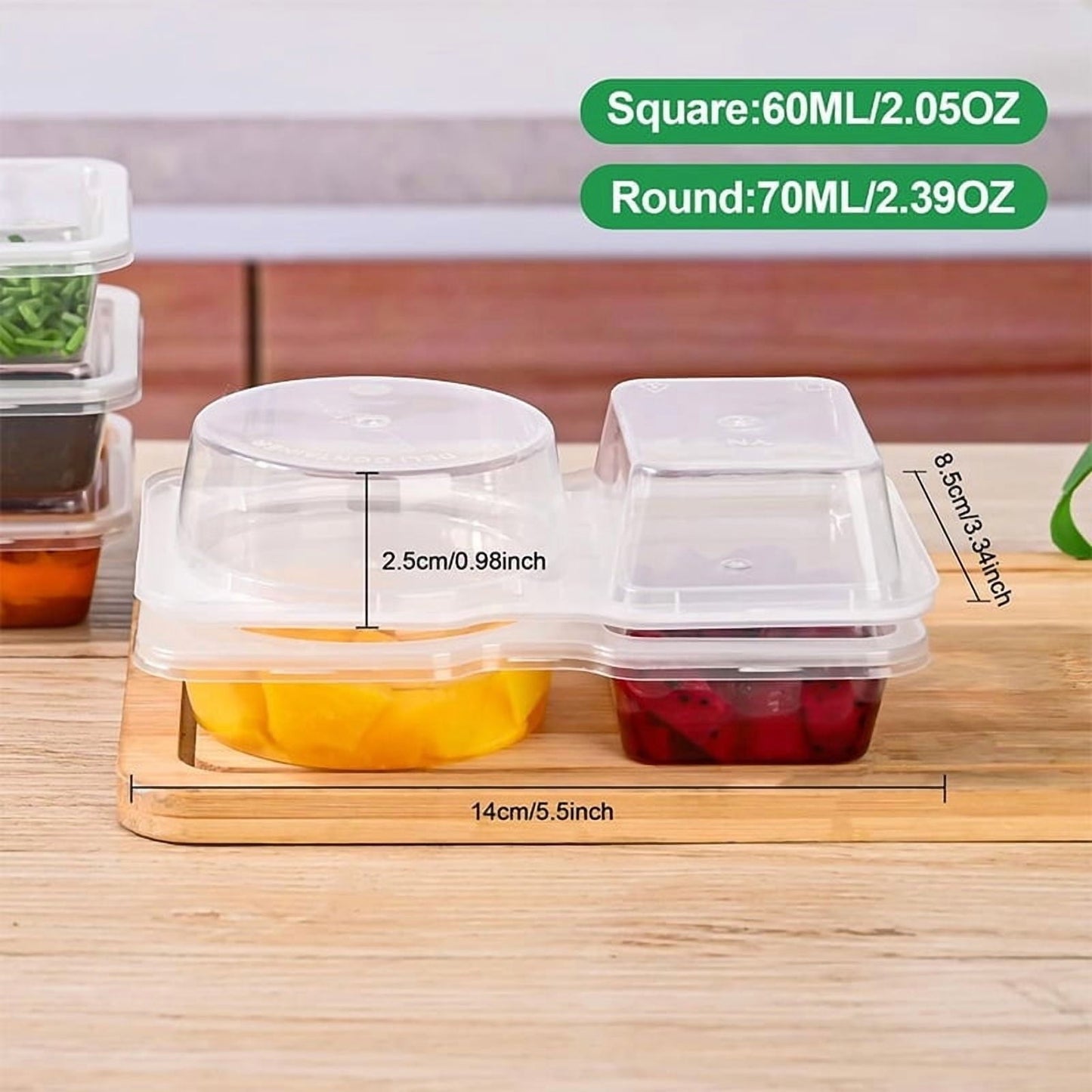 PALIFEUR 5 PCS Snack Containers Disposable Double Compartment Plastic Container, Reusable Snack Containers V1189-LWWAL-20260325-01061
