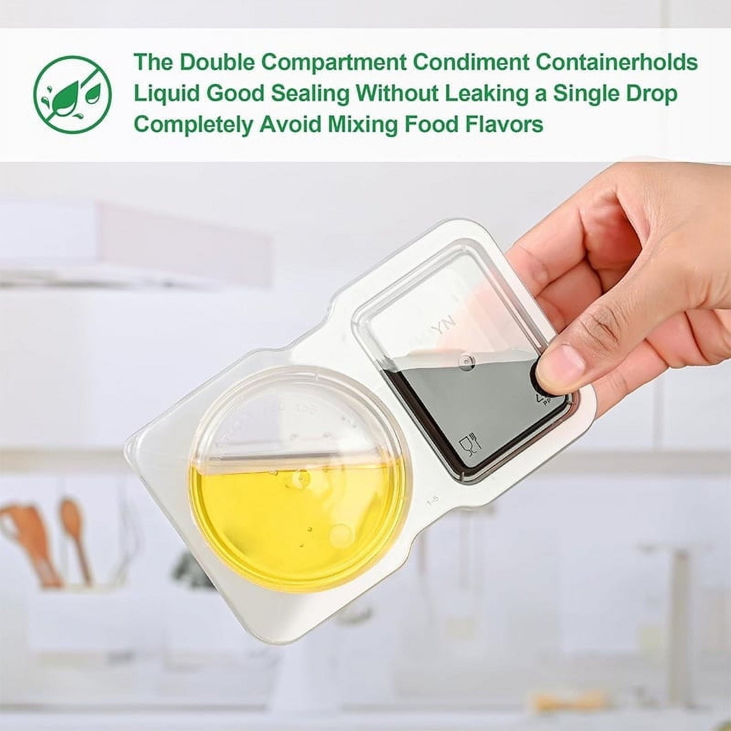 PALIFEUR 5 PCS Snack Containers Disposable Double Compartment Plastic Container, Reusable Snack Containers V1189-LWWAL-20260325-01062