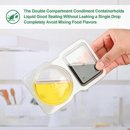 PALIFEUR 5 PCS Snack Containers Disposable Double Compartment Plastic Container, Reusable Snack Containers V1189-LWWAL-20260325-01062
